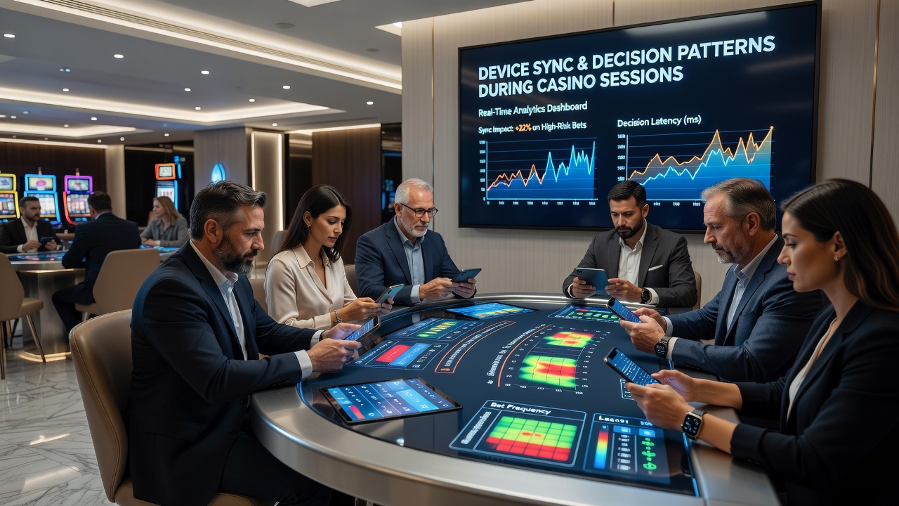 Data visualization of decision pattern shifts tracked through synchronized casino applications