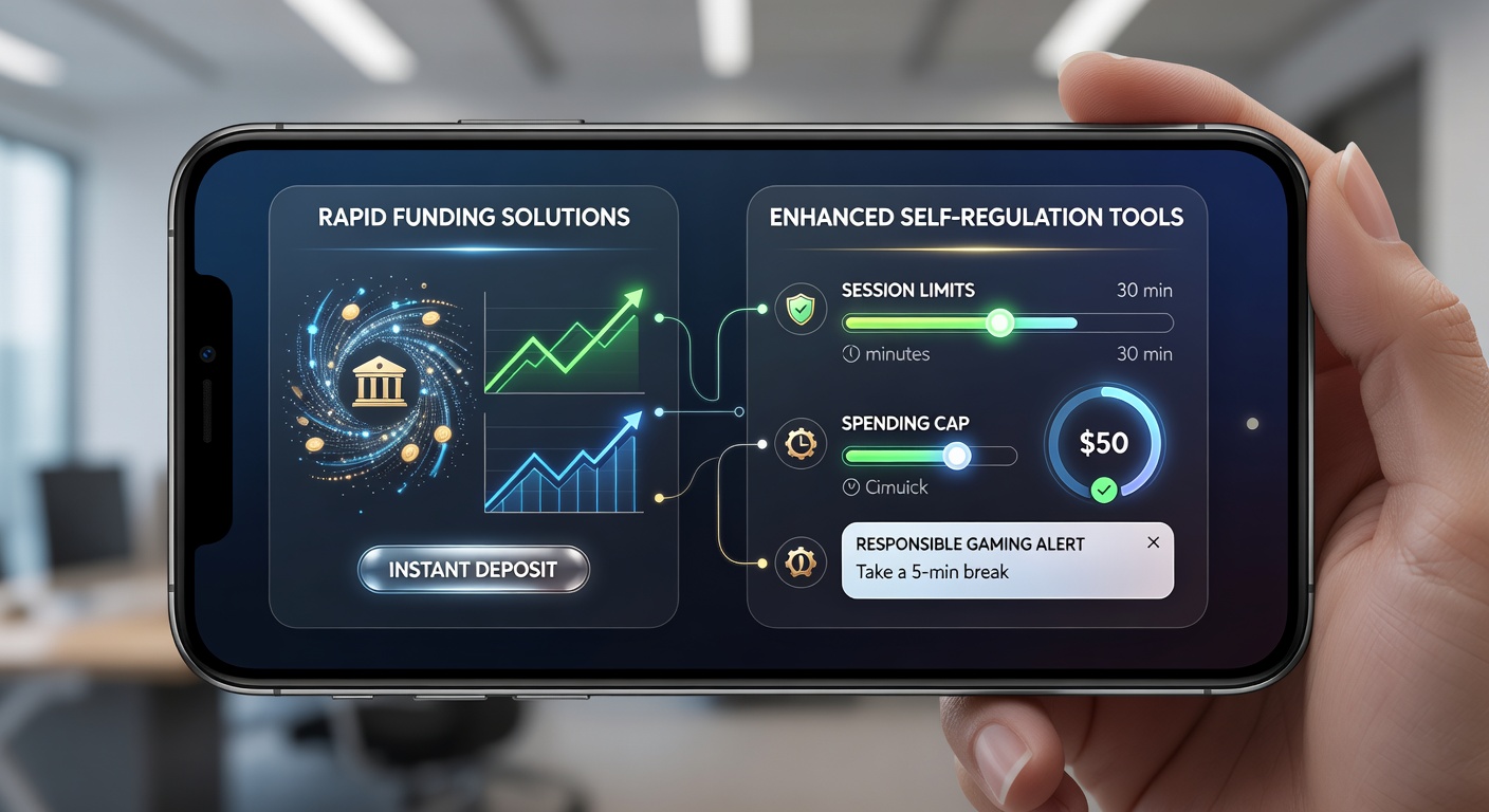 Close-up of smartphone interface showing real-time spending limit alert during casino session
