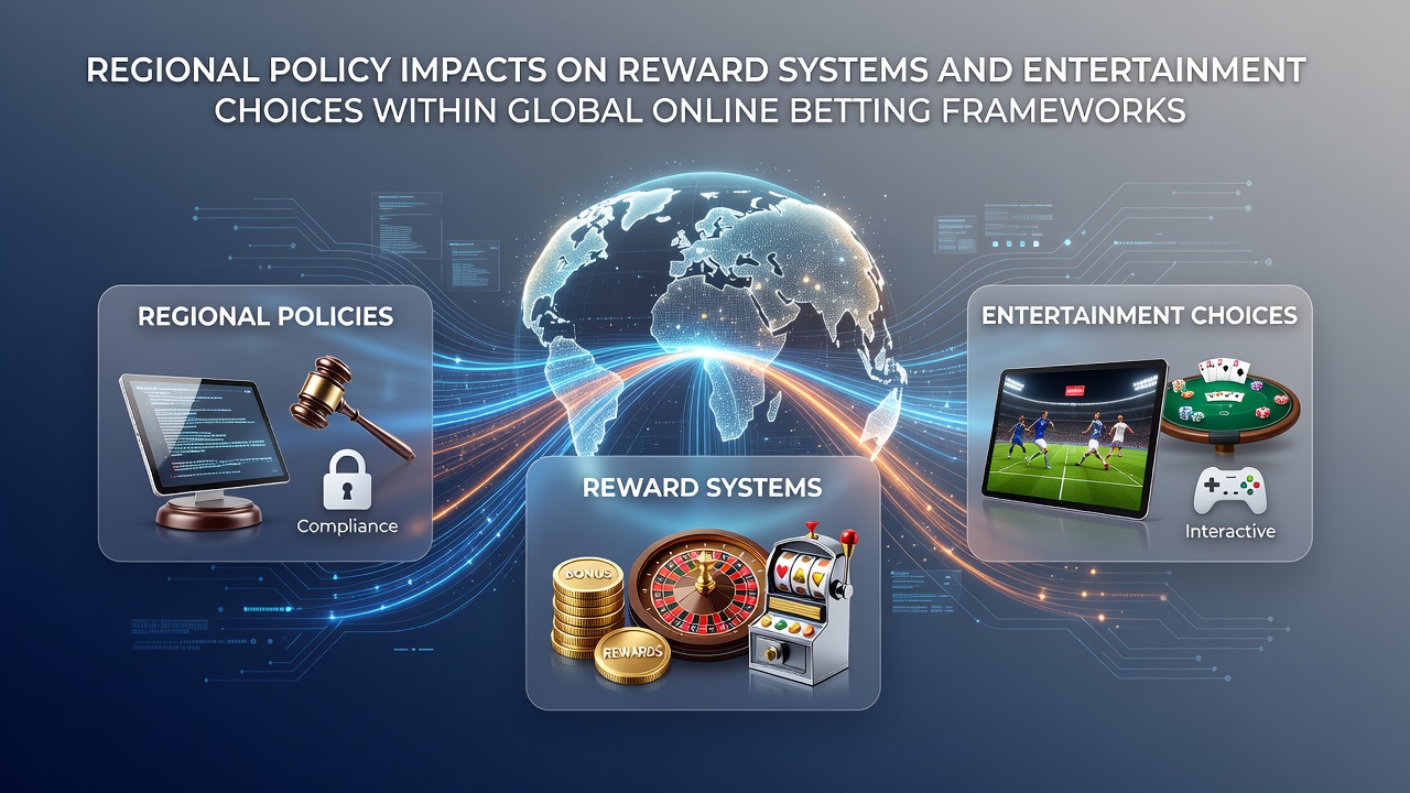 Global map highlighting regional variations in online betting regulations and reward structures
