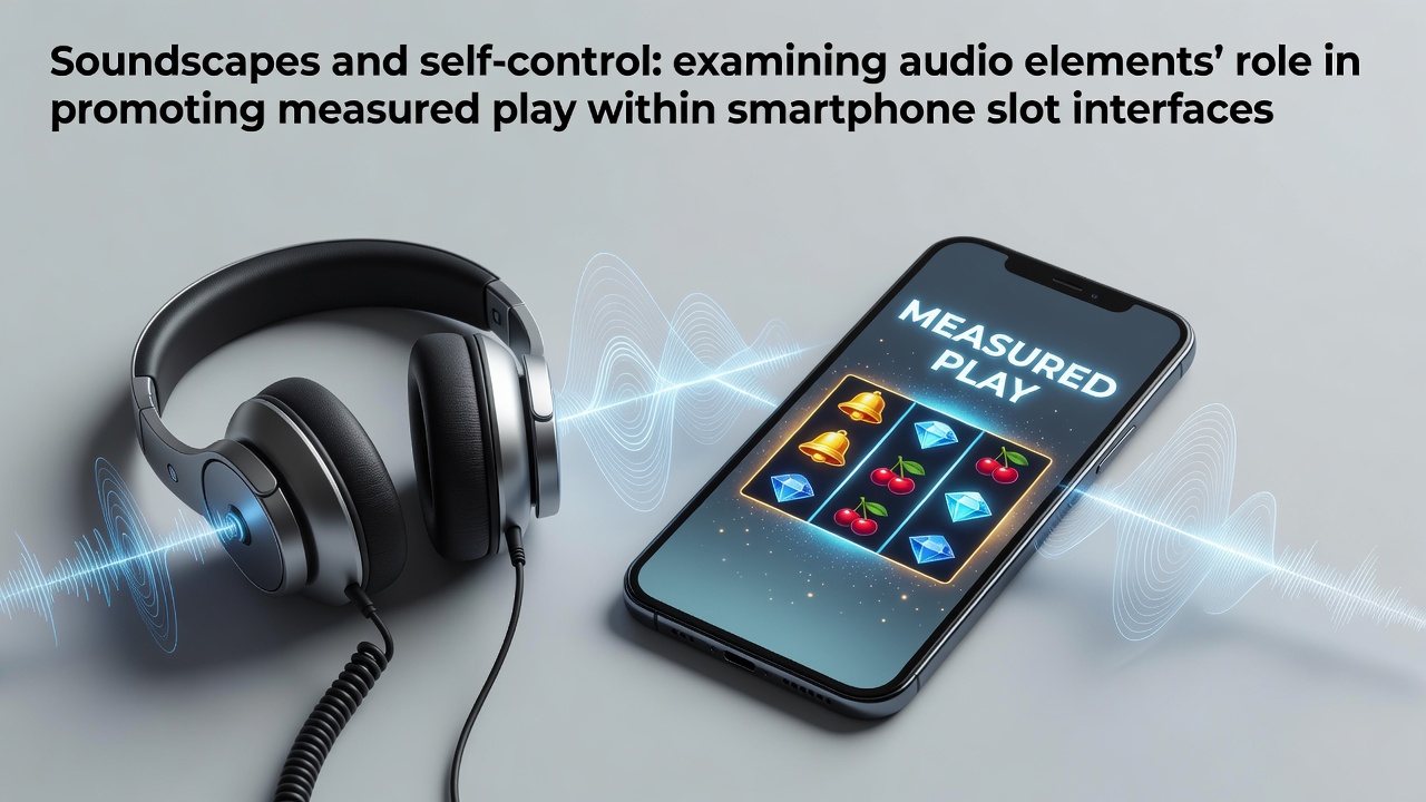 Smartphone displaying a slot game interface with subtle audio controls and visual indicators for measured play features