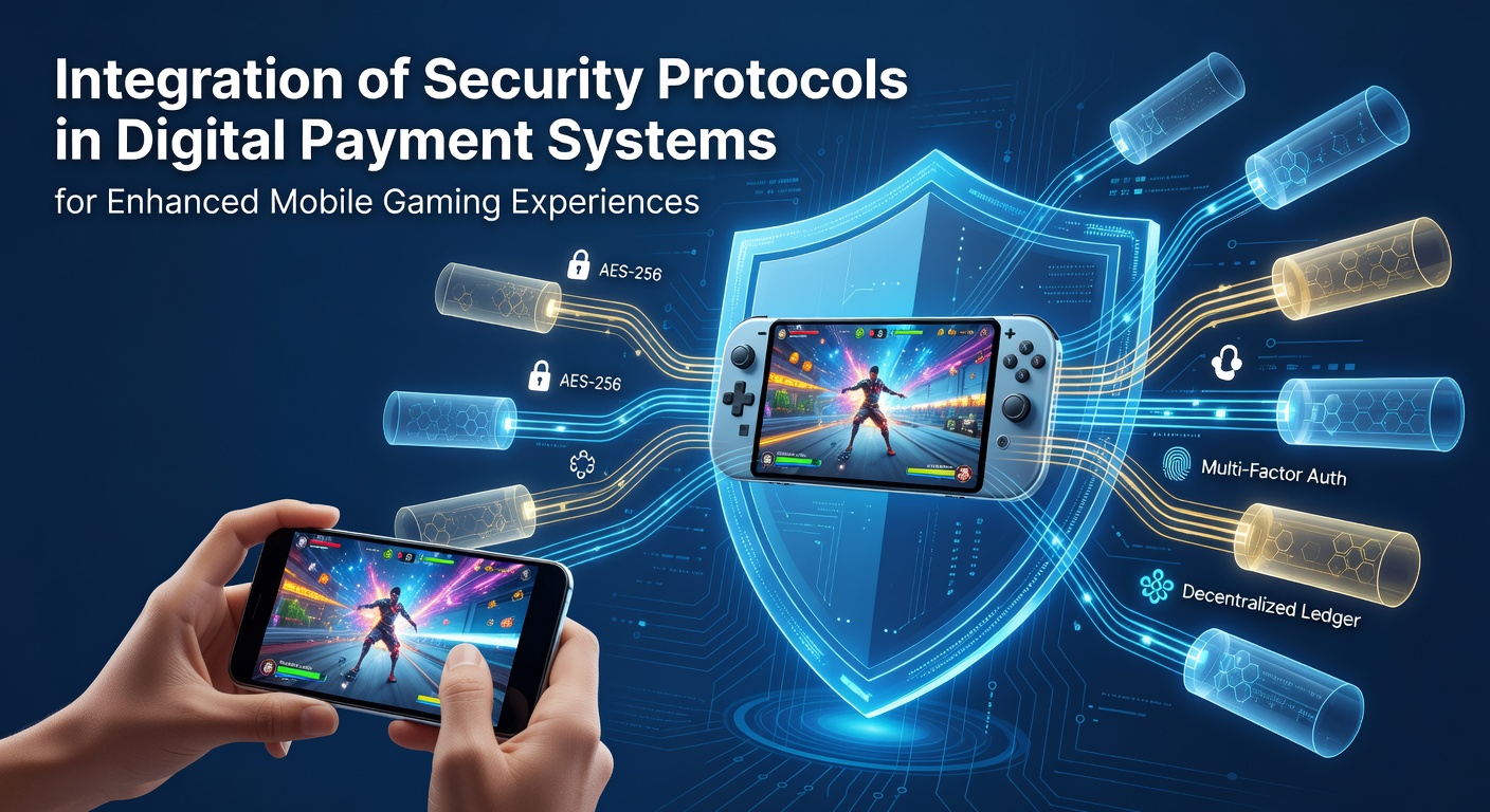 Secure mobile payment interface displaying encryption layers and biometric authentication in a gaming app