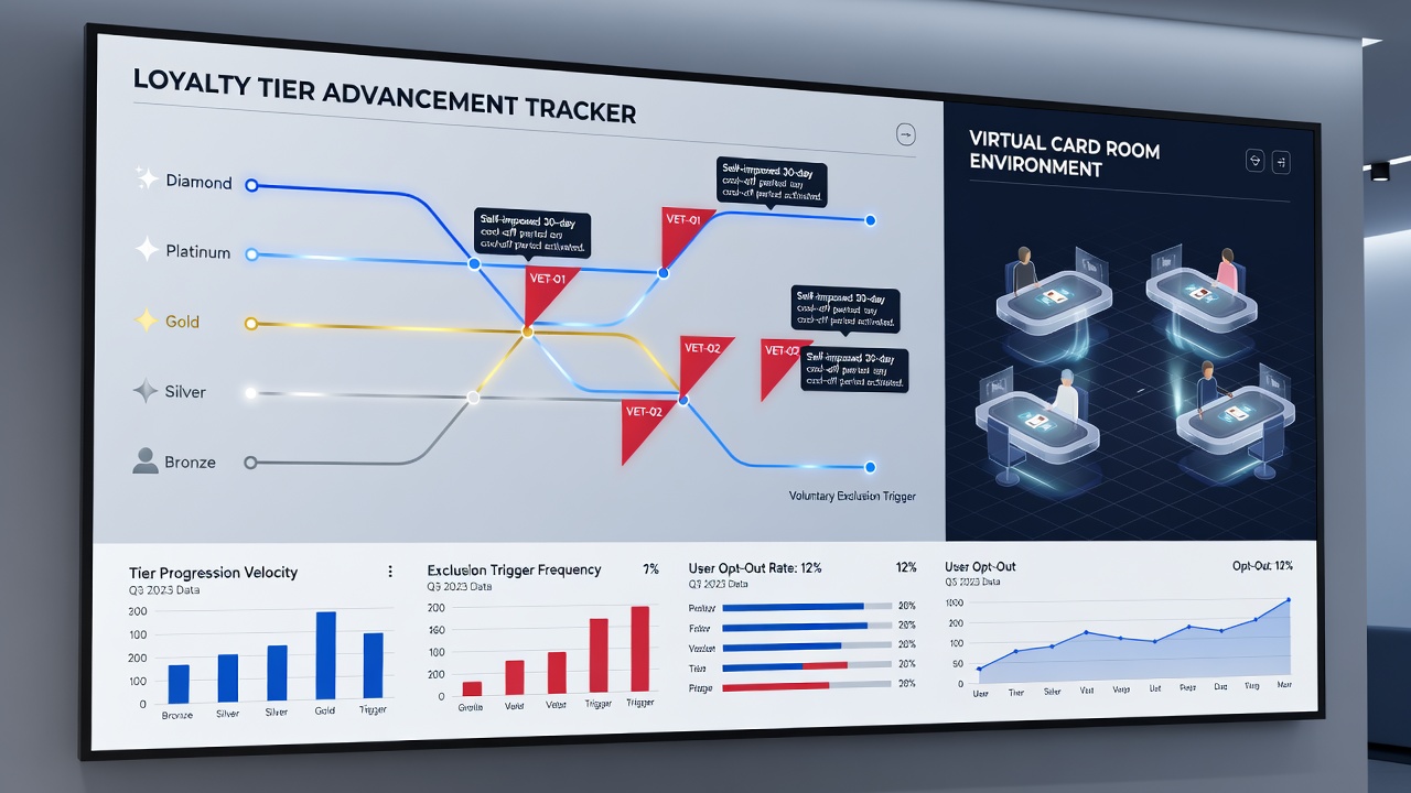 Dashboard view of loyalty tiers with integrated voluntary exclusion controls
