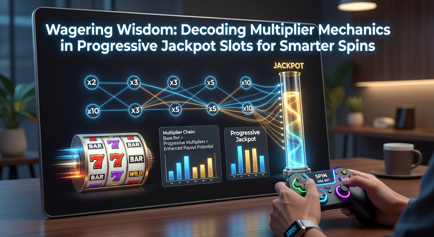Vibrant slot machine display showing escalating progressive jackpot counter alongside glowing multiplier symbols